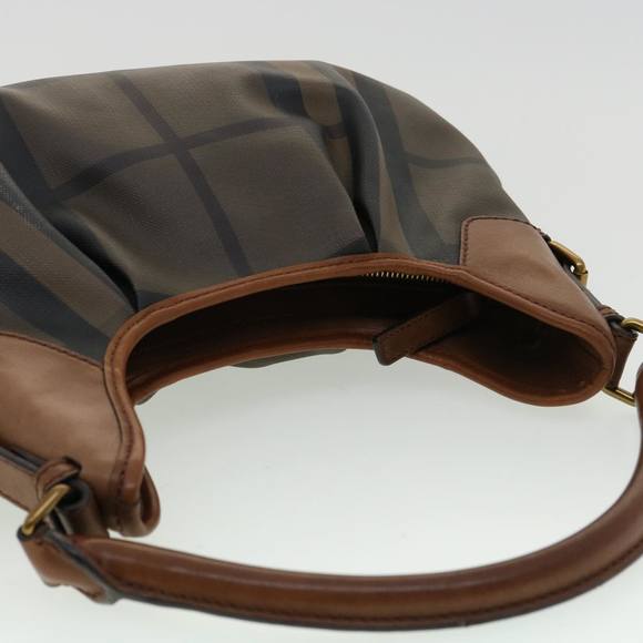BURBERRY Nova Check Shoulder Bag Canvas Leather Brown Auth am3251 - Picture 6 of 16